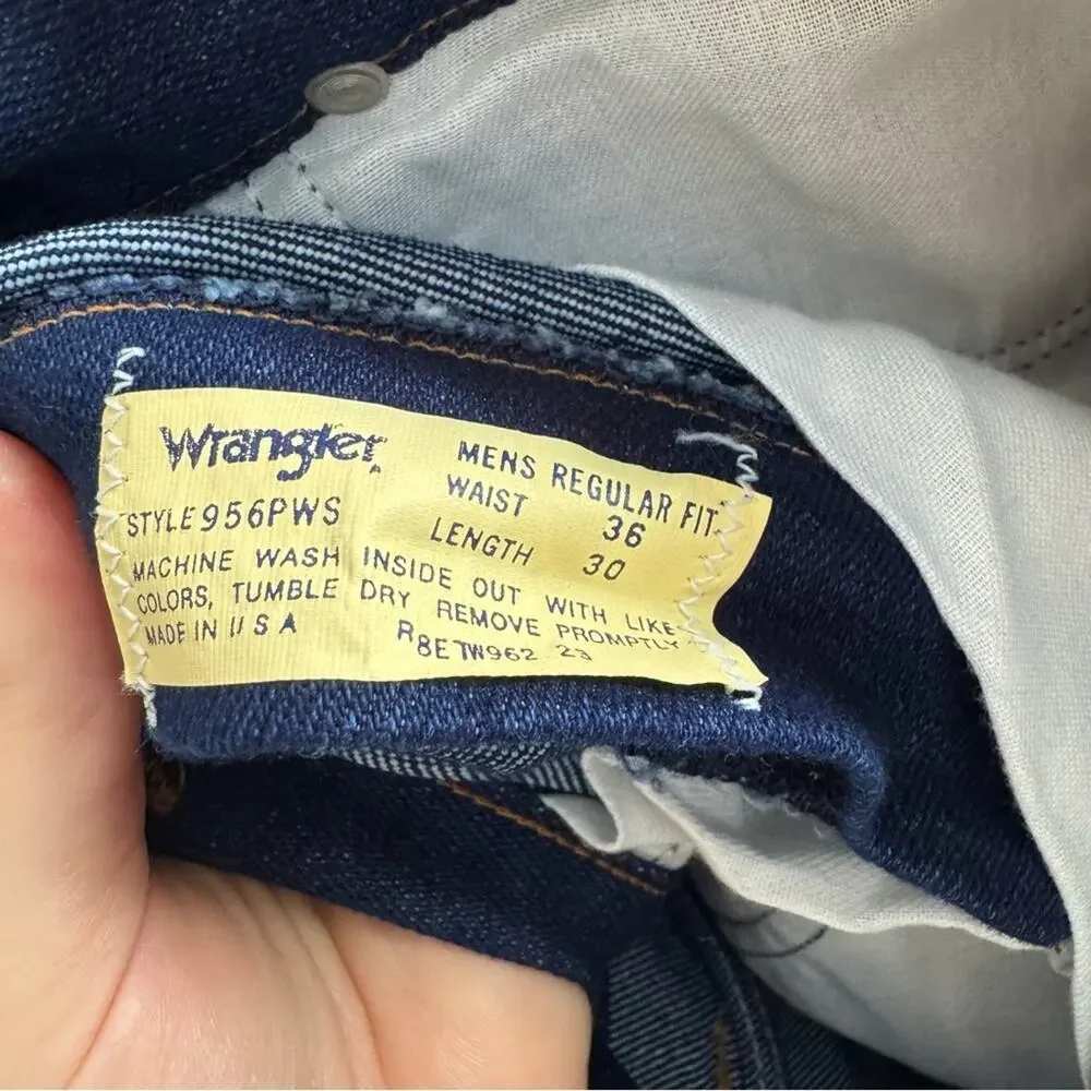 Wrangler Vintage 70’s 80s Indigo Blue Relaxed Fit Jeans Size 36 x 30